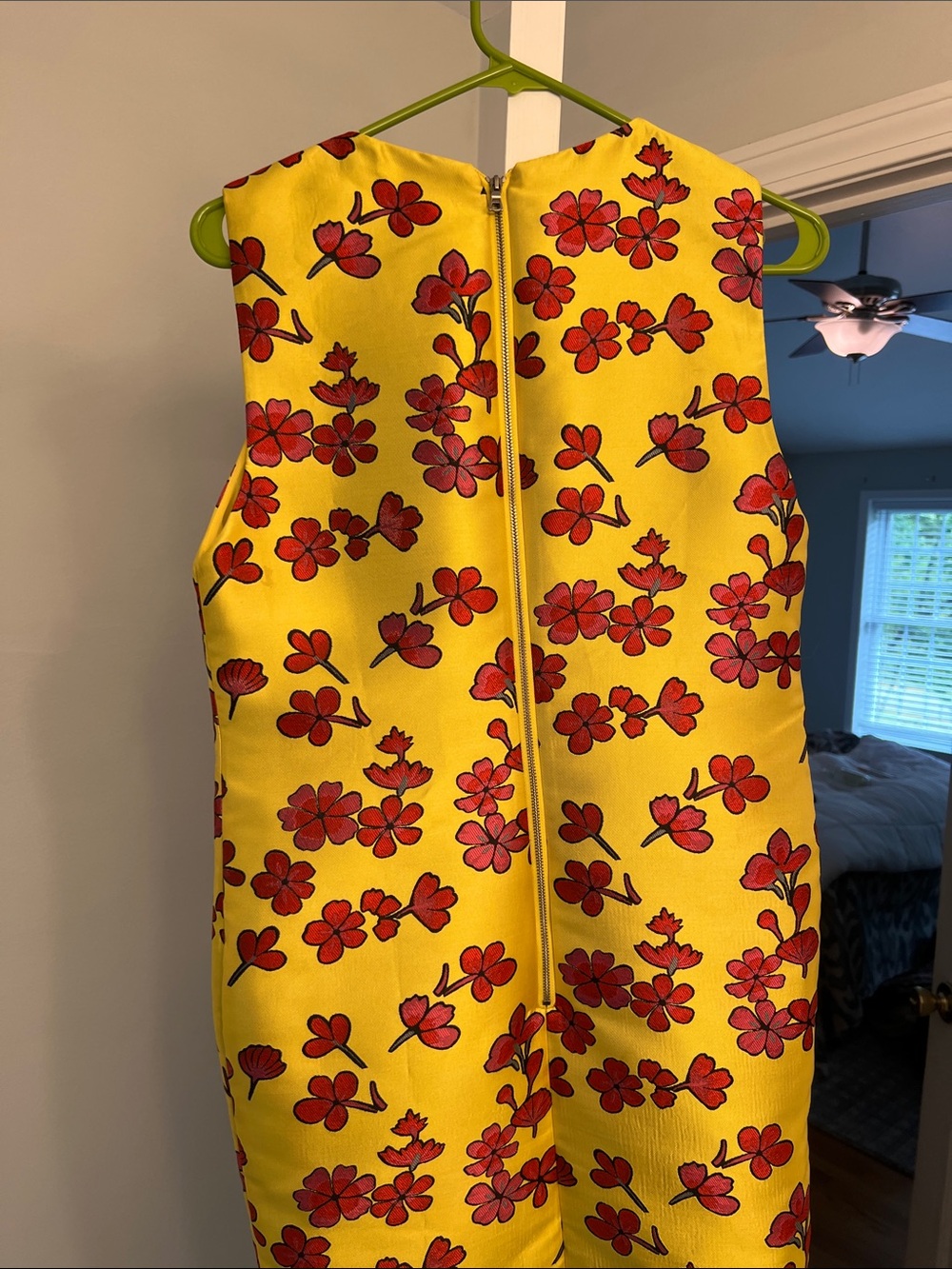 Alice + Olivia Yellow Dress with Red Floral Print